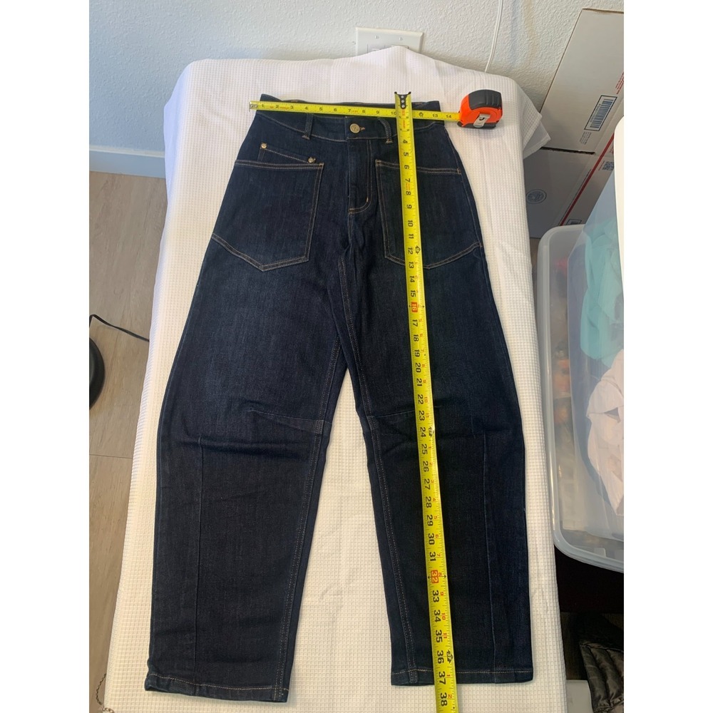 (E-126) Carla Rockmore Collection Jeans Women Size 2 Dark Wash Wide Leg High Ris - Picture 4 of 10